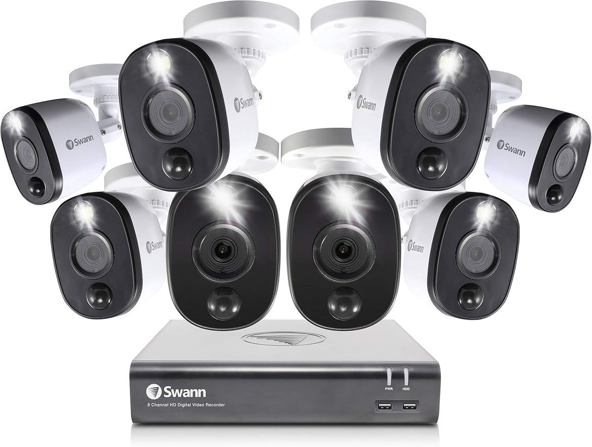 8 Channel 8 Bullet Camera 1080p HD DVR Indoor/Outdoor Wired CCTV System O2249