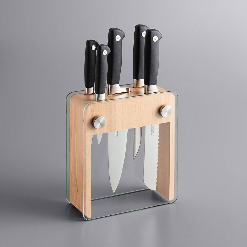 6-Piece Wood Glass Knife Block Set N835766