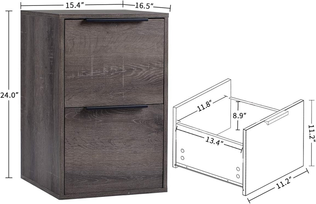 2 Drawer Walnut File Cabinet E4848