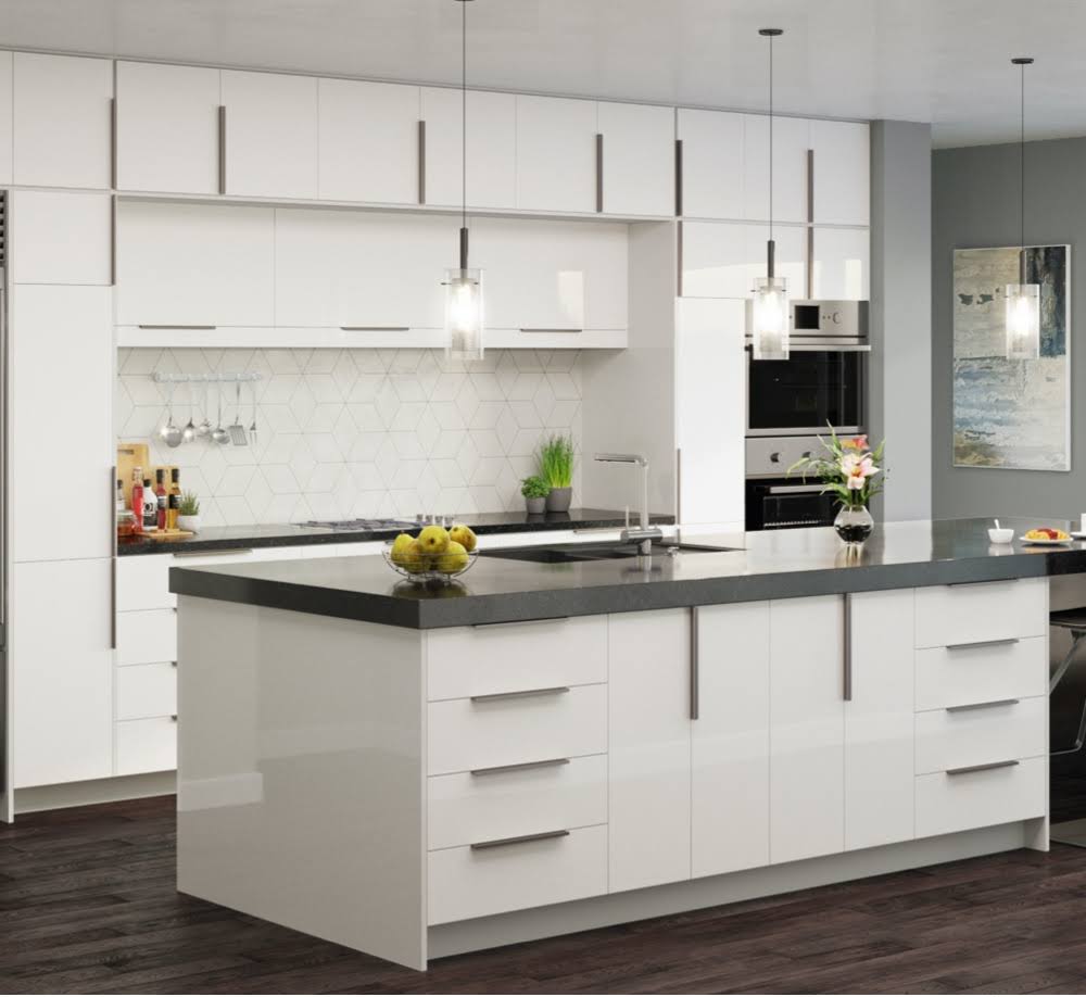 Gloss White 1 Door 1 Drawer Base Cabinet R8732