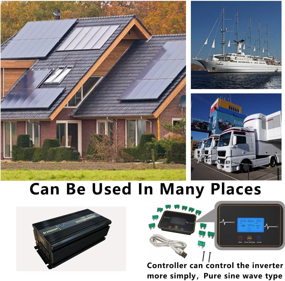 2000W Power Inverter 12V DC to 120V AC with LCD Display USB Port A54231