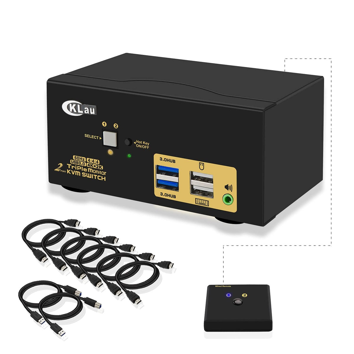 4 Port HDMI 2.0 USB 3.0 KVM Switch with Cables H438