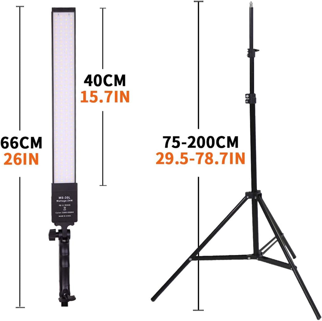 2 Packs Dimmable Bi-Color LED Video Light with Tripod Stand Bag 376 LED Beads 3200-5500K CRI 96+ Q54171