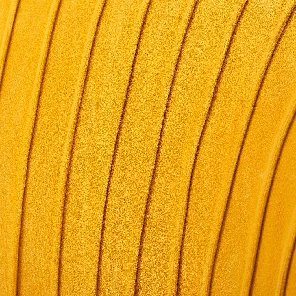 Mustard Upholstered Barrel Chair with Golden Base D7317