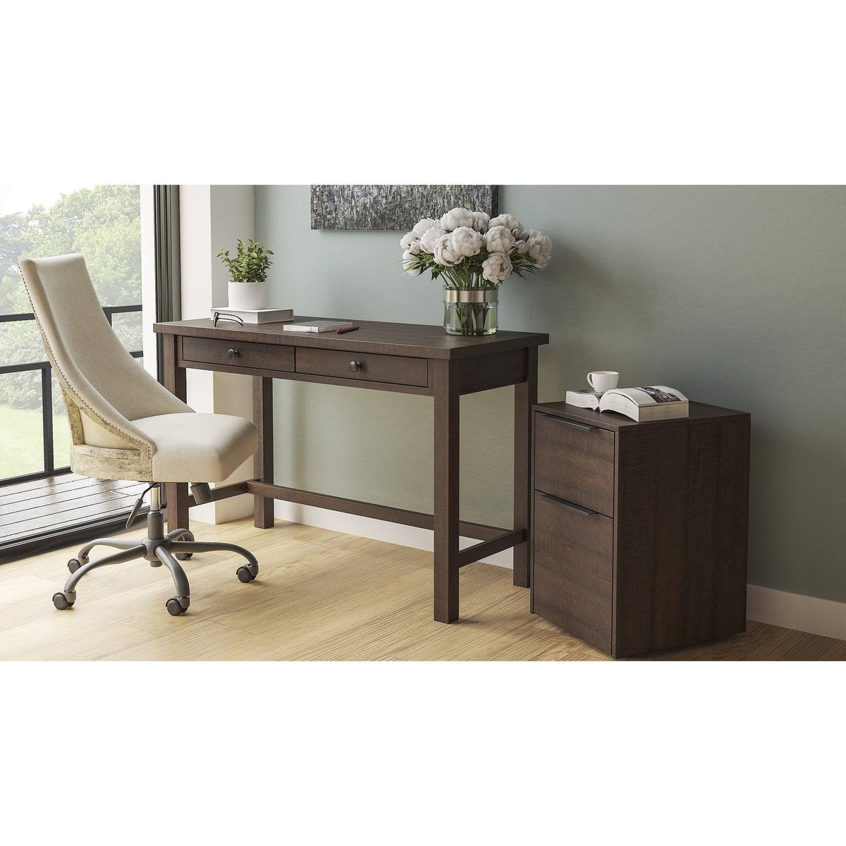 Warm Brown Home Office Desk V82793