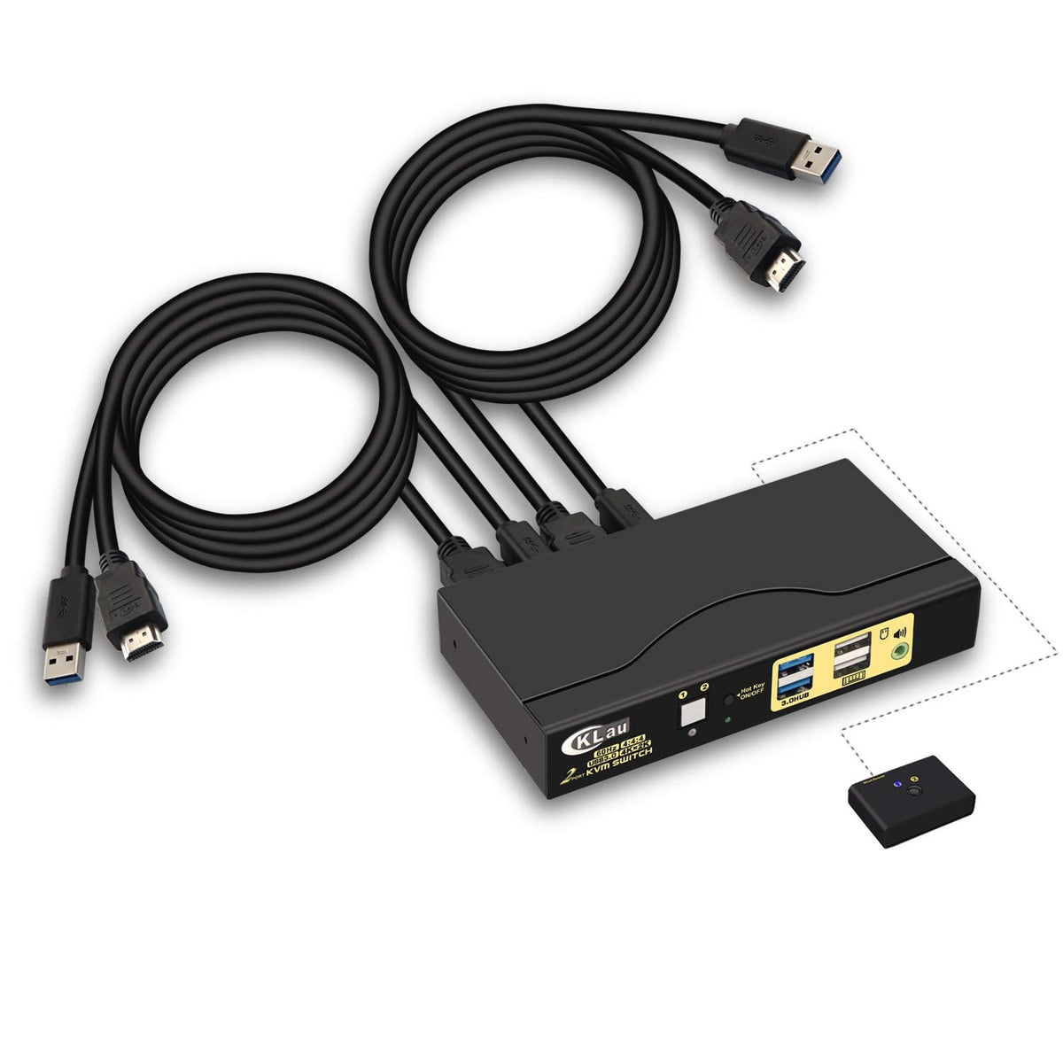 4 Port HDMI 2.0 USB 3.0 KVM Switch with Cables H438