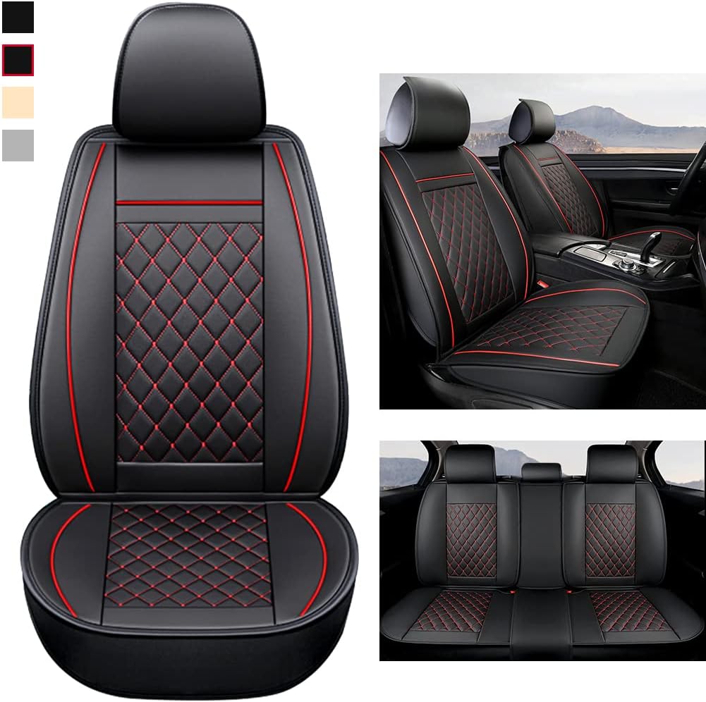 Black Red Car Seat Covers Full Set Q3272