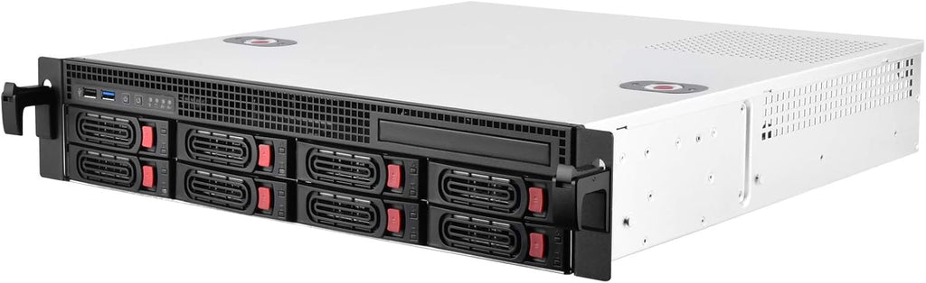 2U Rackmount Server Case with 8 X 3.5 Hot Swap Bays Micro-ATX Support Z2393