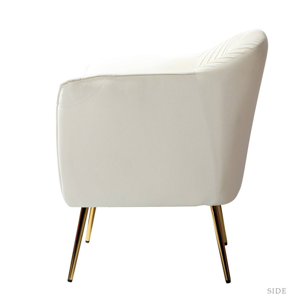 Mustard Upholstered Barrel Chair with Golden Base D7317