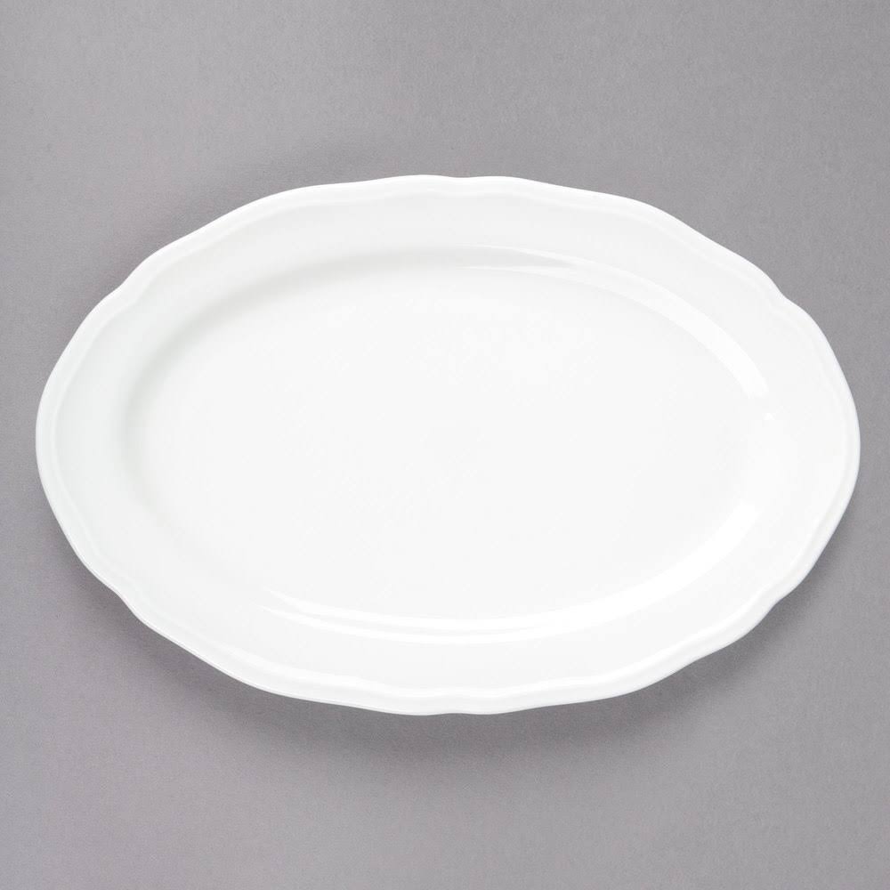 White 9 in. Porcelain Oval Platter O865