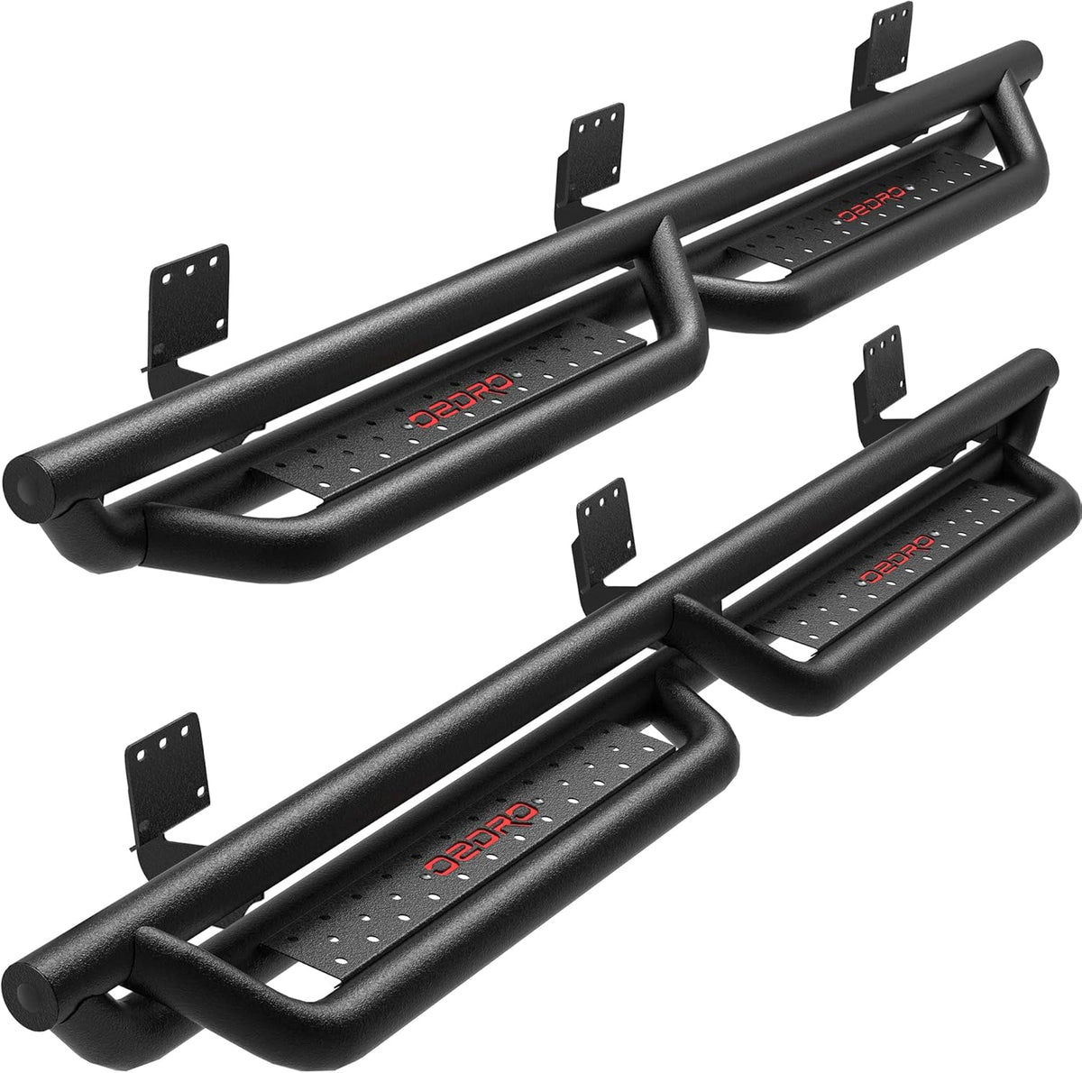 6 Inch Running Boards Side Steps Black Powder Coated All-Steel Nerf Bars M650432