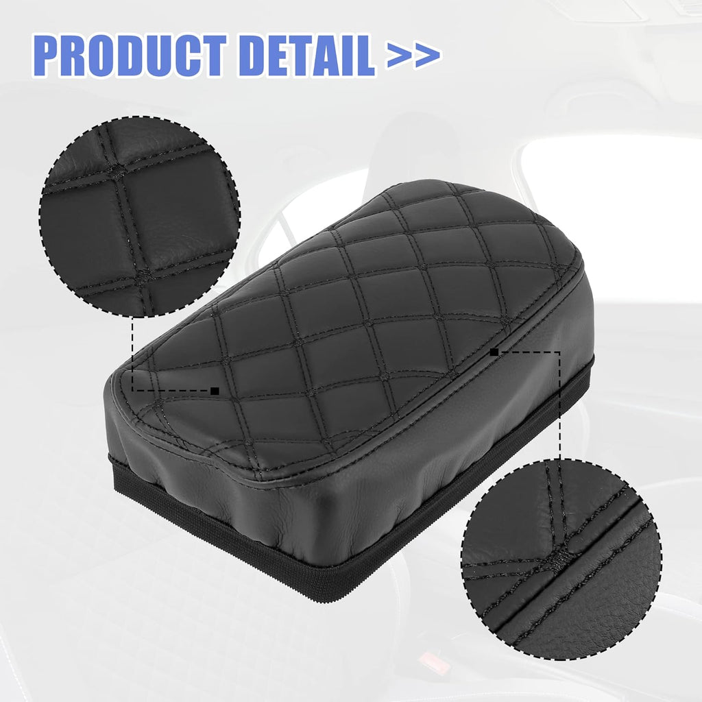 Black Microfiber Leather Center Console Lid Armrest Cover N59171