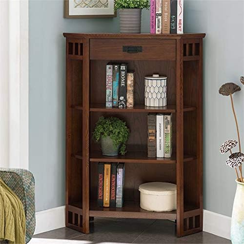 Mission Oak 3 Shelf Corner Bookcase R8270