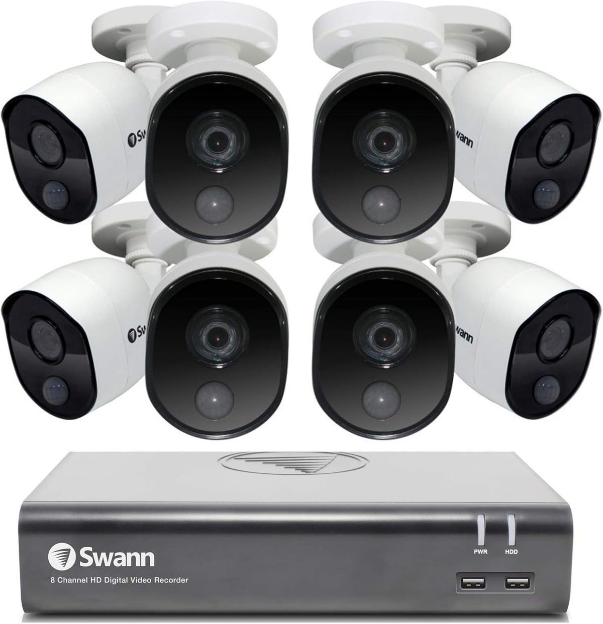 8 Channel 8 Bullet Camera 1080p HD DVR Indoor/Outdoor Wired CCTV System O2249