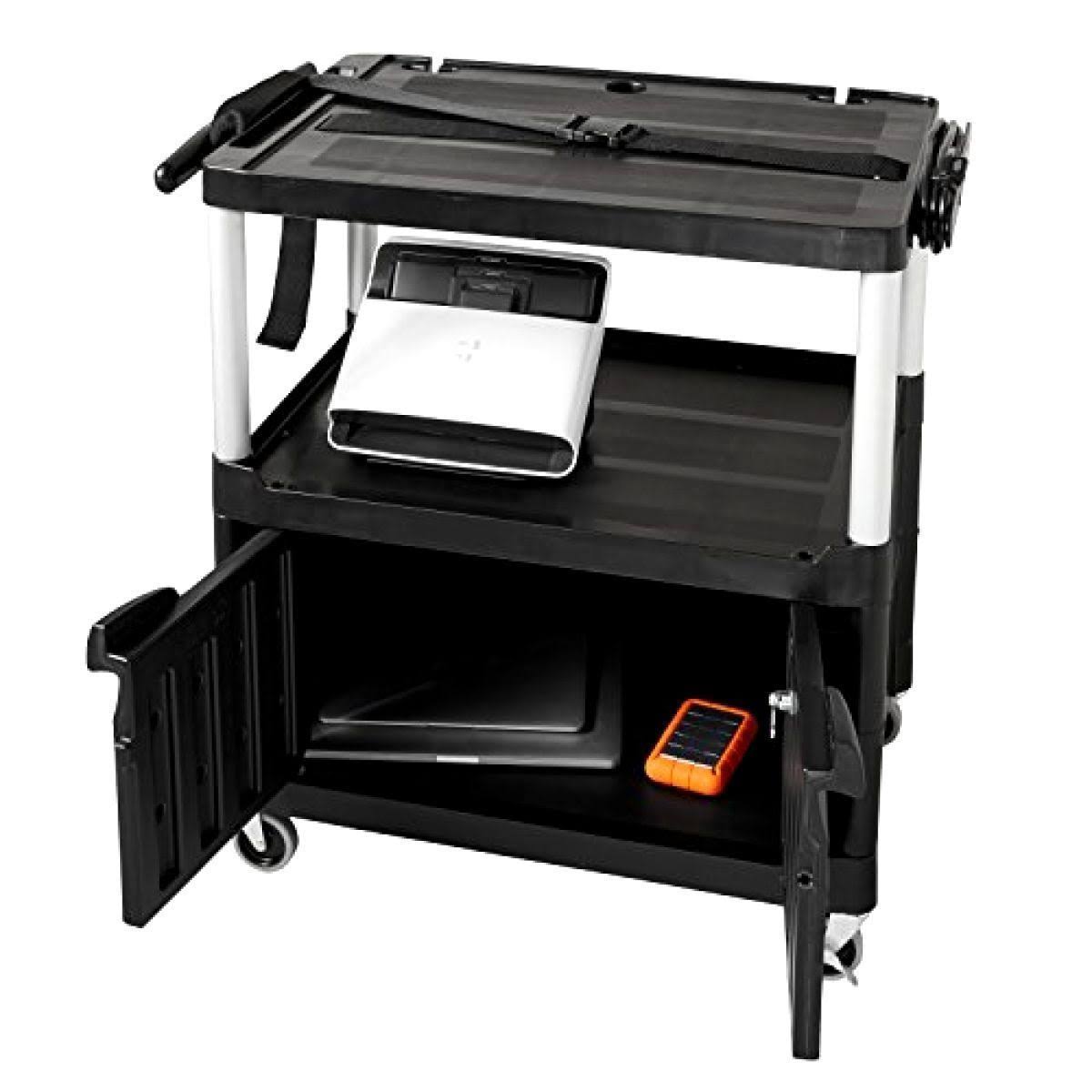 MediaMaster Three-Shelf AV Cart with Cabinet B643986