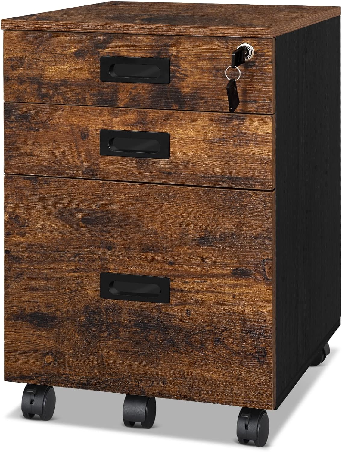 3 Drawer Mobile File Cabinet with Lock and Wheels G430
