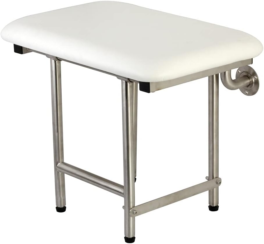 Brushed Stainless Steel Wall Mount Folded Shower Seat N145339