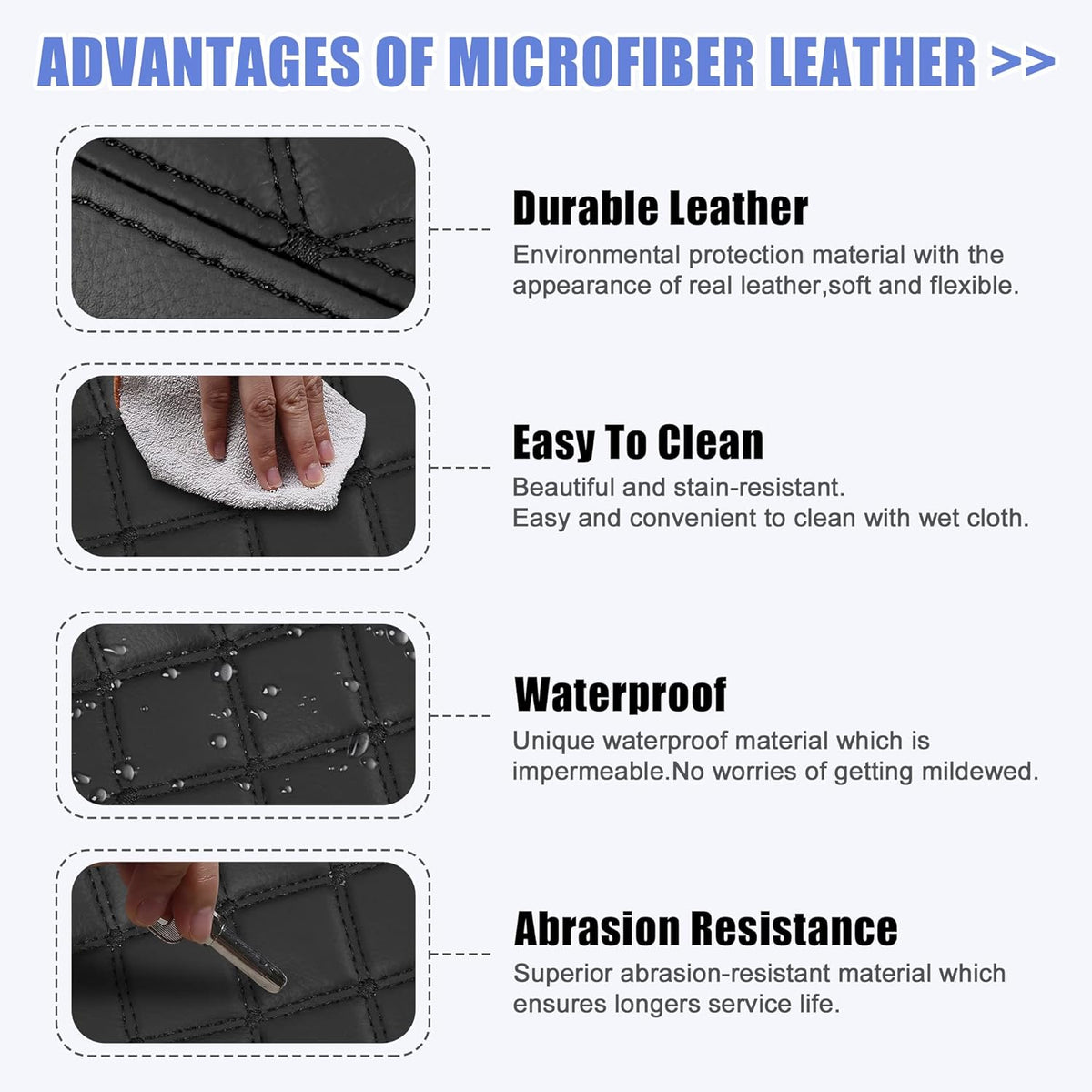Black Microfiber Leather Center Console Lid Armrest Cover N59171