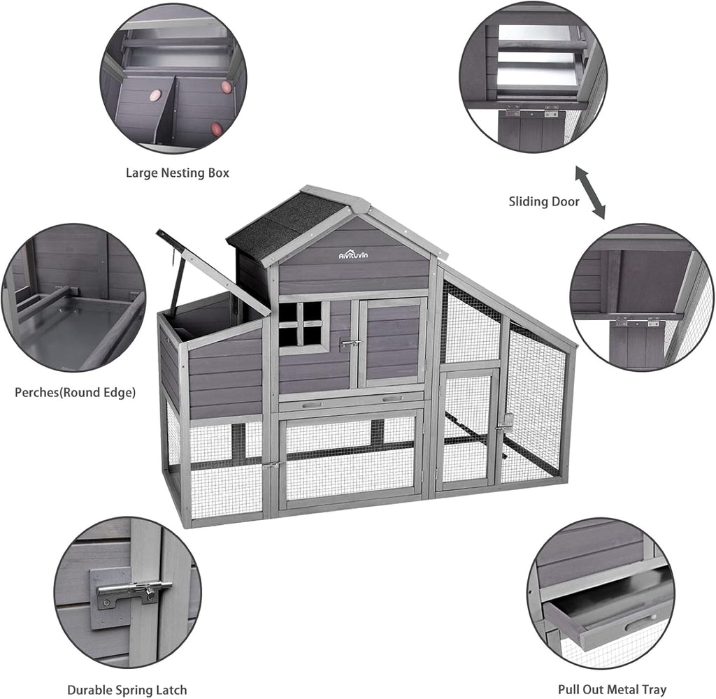 Chicken Coop with Run Large Nesting Box R52512