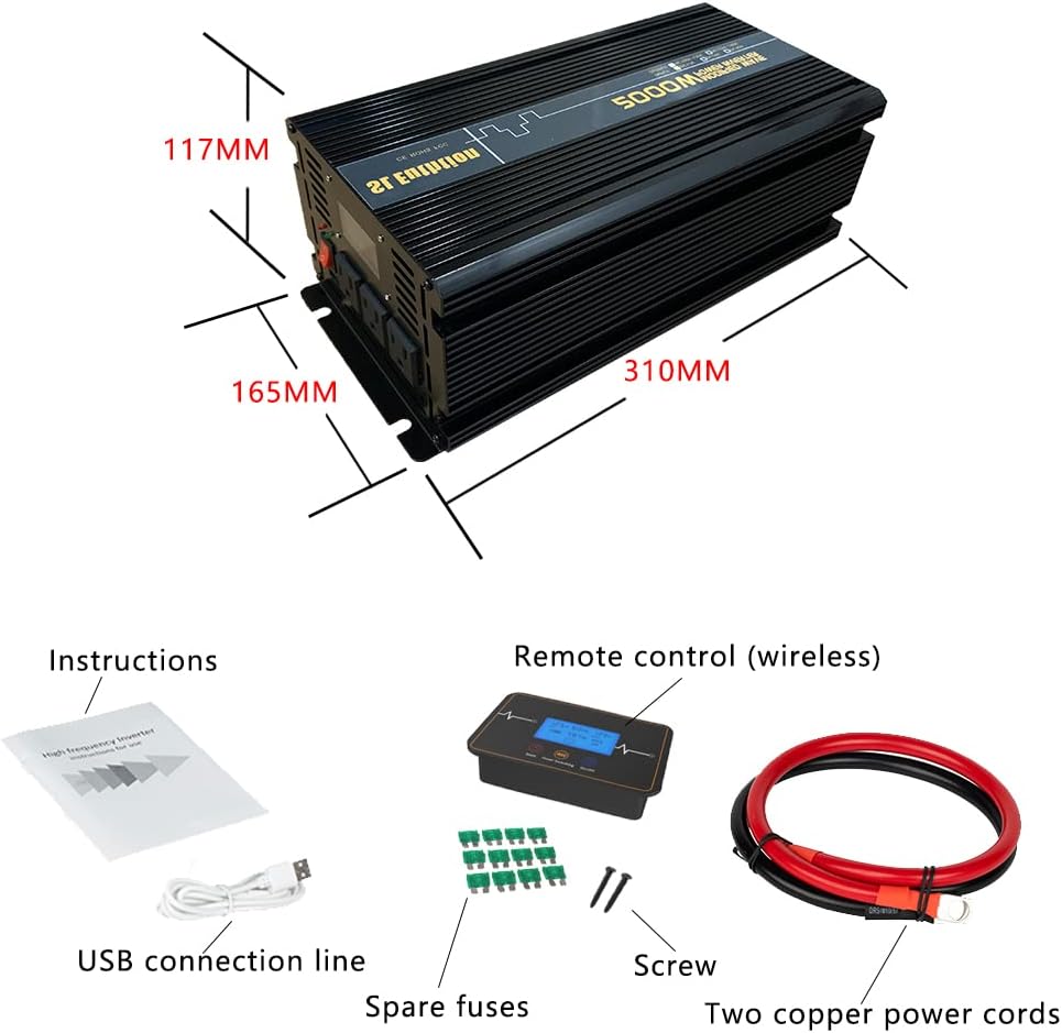 2000W Power Inverter 12V DC to 120V AC with LCD Display USB Port A54231