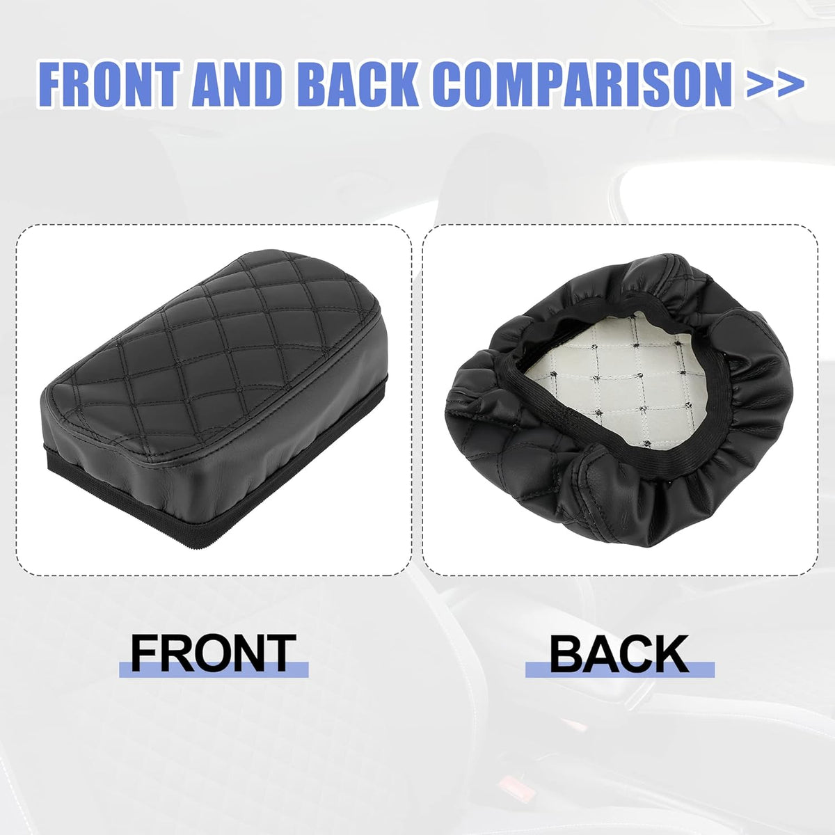 Black Microfiber Leather Center Console Lid Armrest Cover N59171