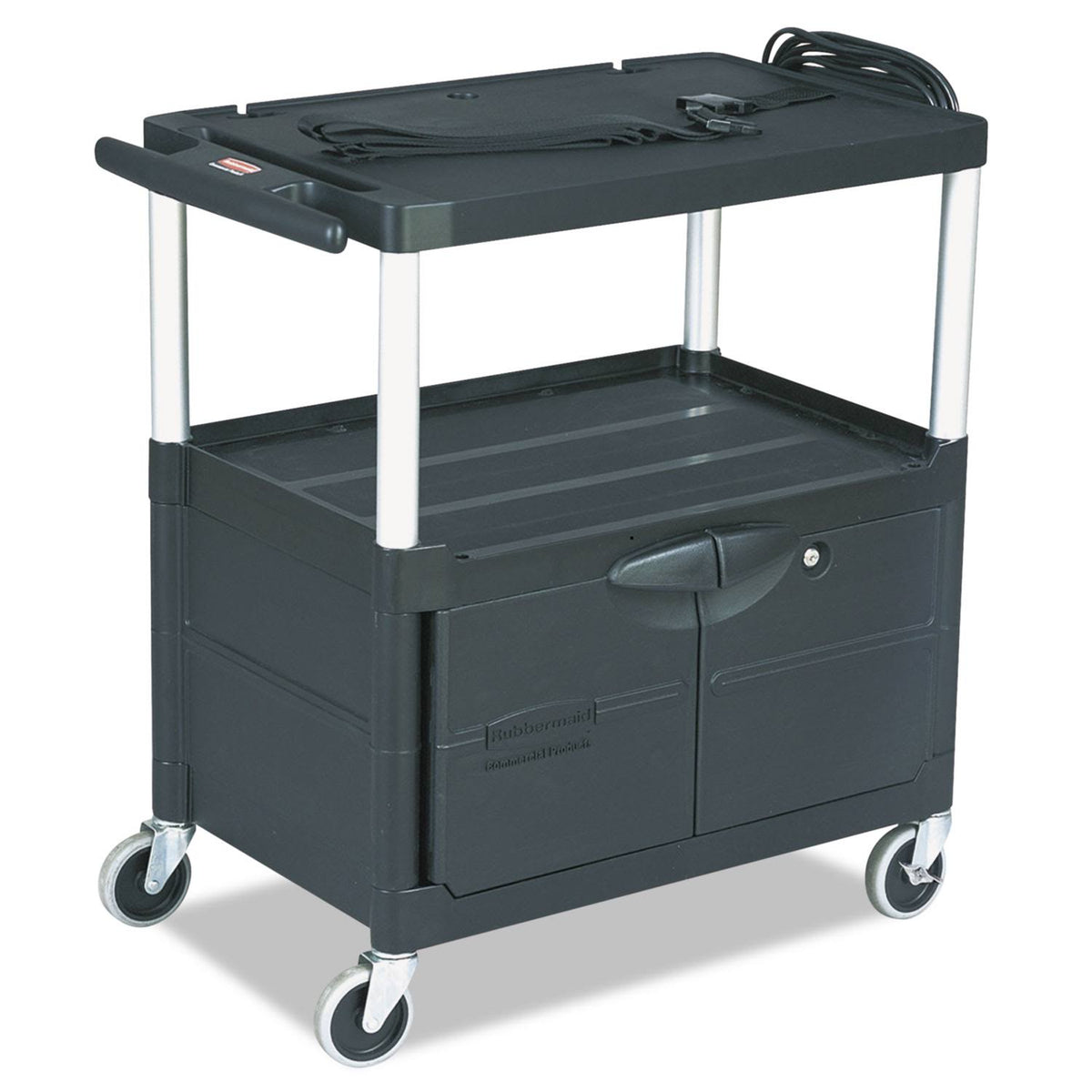 MediaMaster Three-Shelf AV Cart with Cabinet B643986