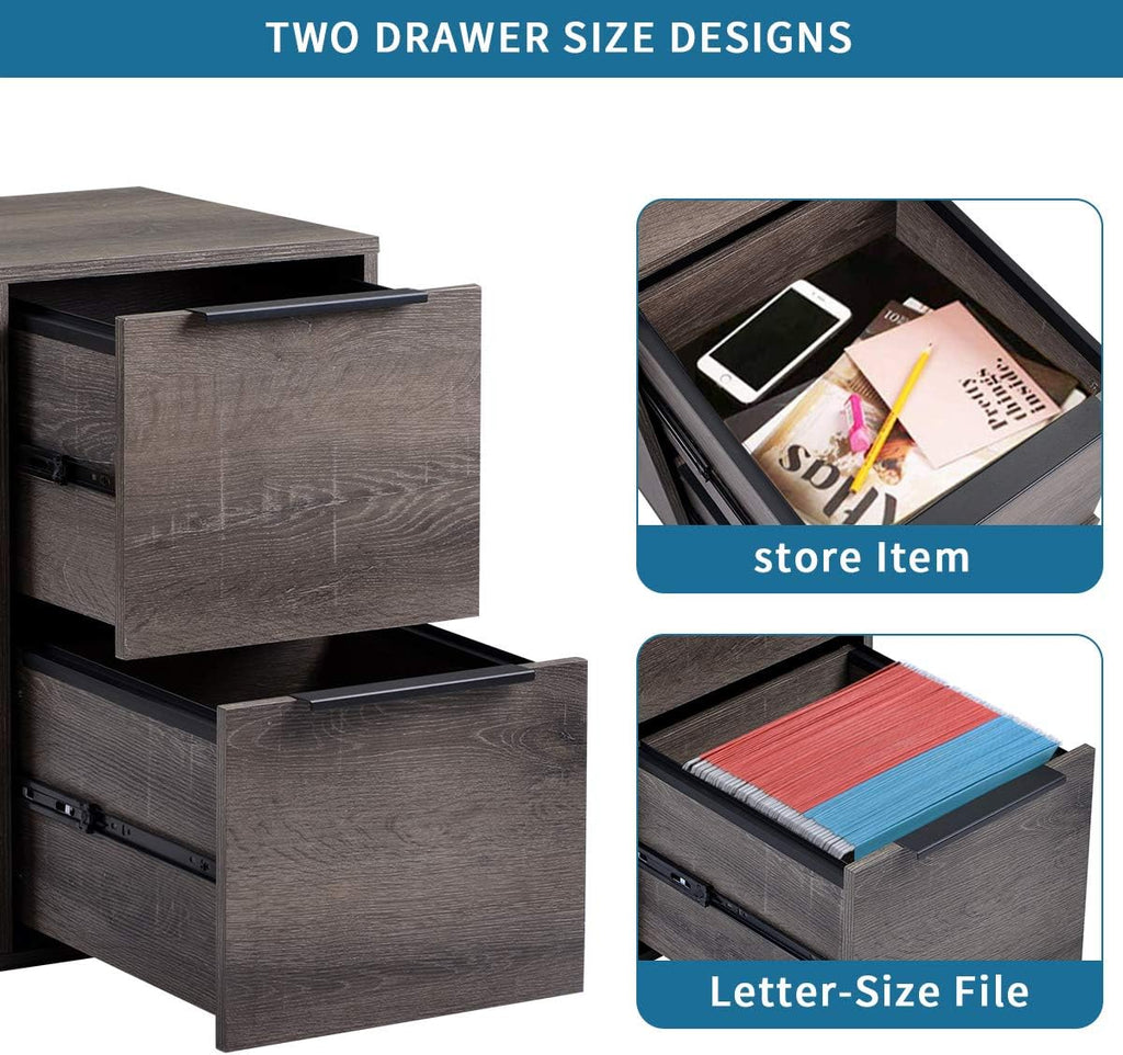 2 Drawer Walnut File Cabinet E4848