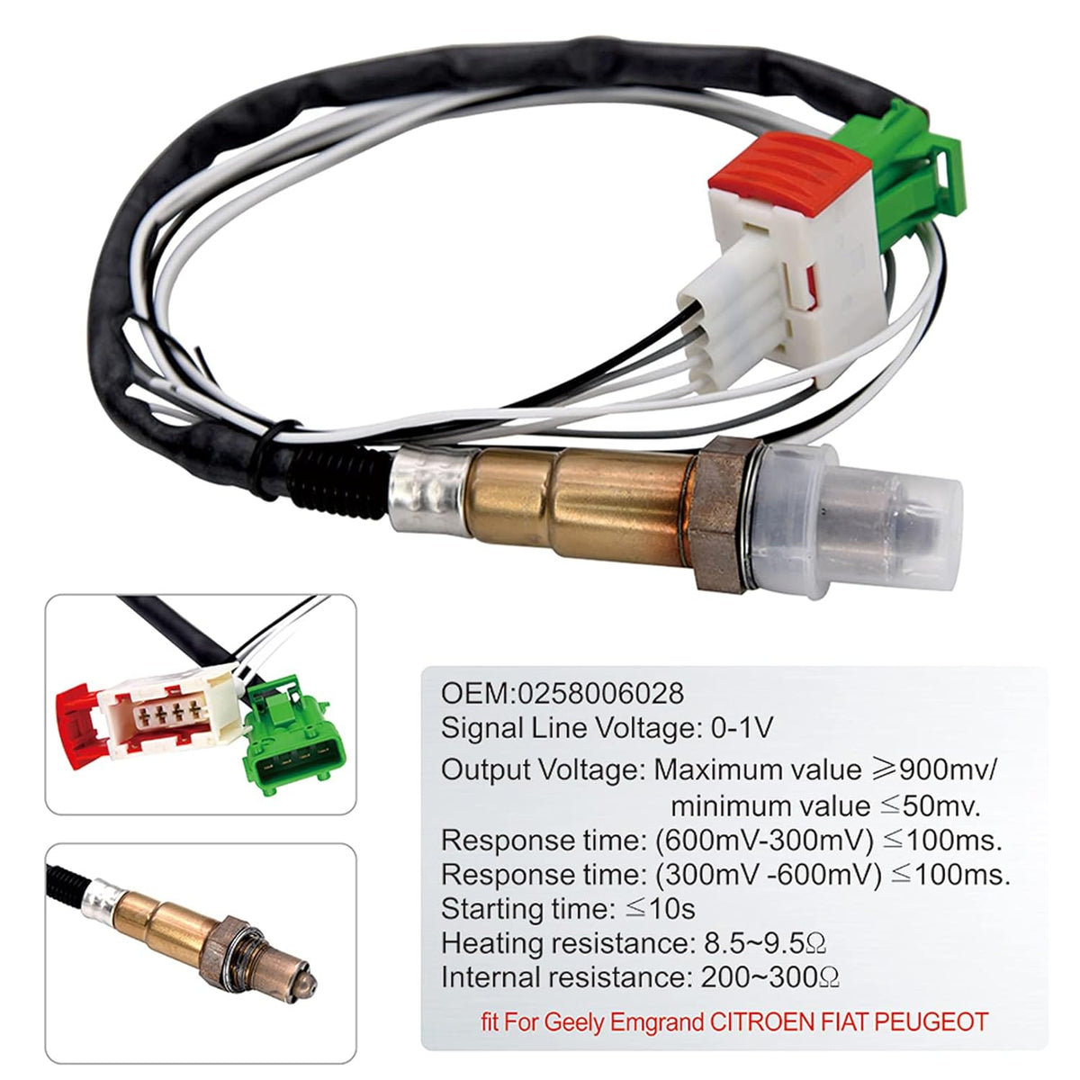 2-1/16 52mm Air/Fuel Ratio Gauge with Narrowband O2 Oxygen Sensor Pack of 2 J3973