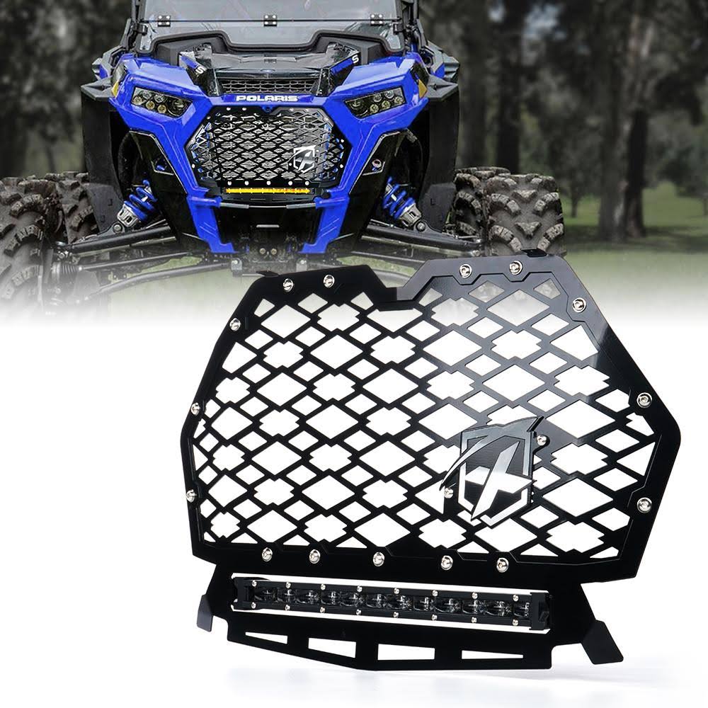 Black Steel Mesh Grille with 14" LED Lightbar Y198