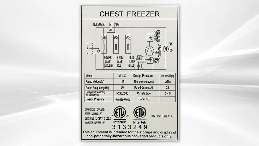 50 inch 13 cu ft Chest Freezer B302