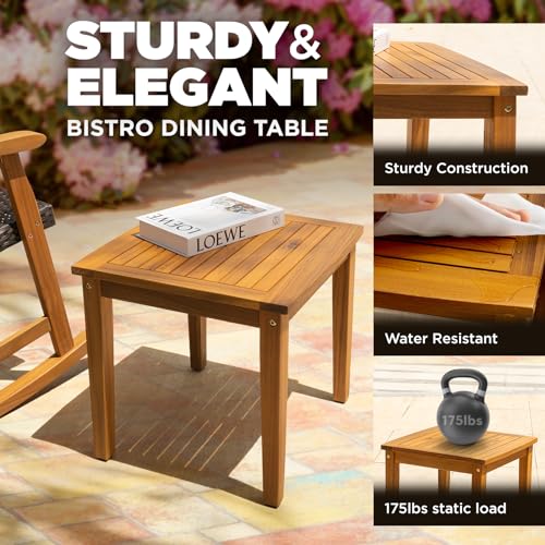 Wood Wicker 3 Piece Patio Bistro Set Y4059