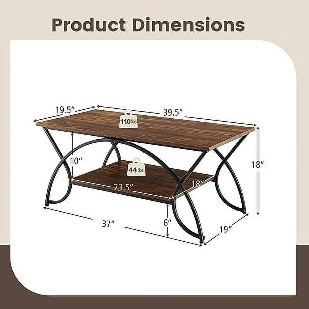 2-Tier Faux Marble Coffee Table Q56435