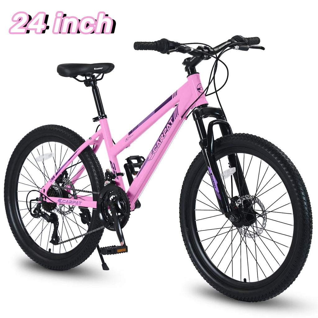 24 inch Mountain Bike with Dual Disc Brakes White S3735