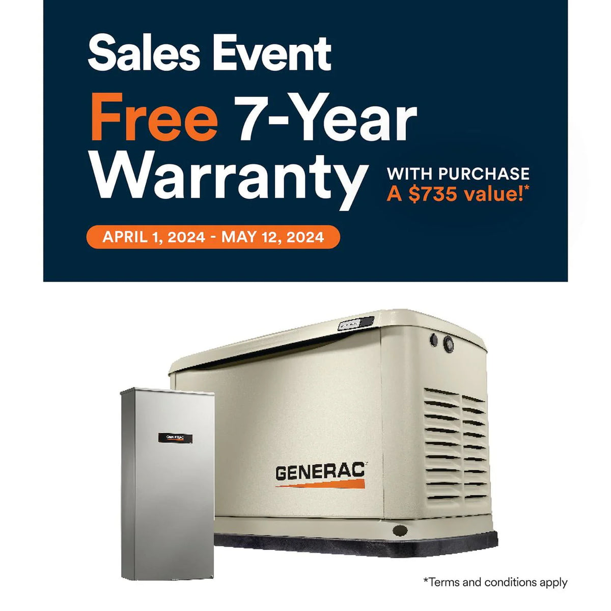 22 KW Air Cooled Home Standby Generator with 200 Amp Transfer Switch X8704