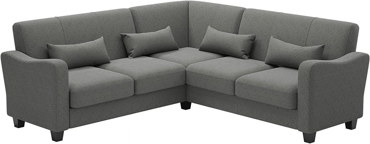 Bluish Grey Reversible L-Shaped Sectional Sofa E3922