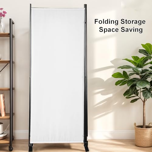 4-Panel White Privacy Screen with Support Foot F104682