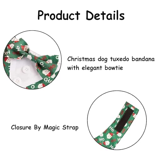 Green Plaid Dog Bandana with Bow Tie Y217300