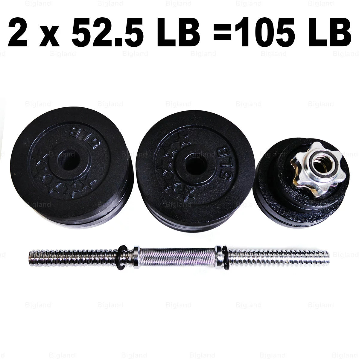 Adjustable Dumbbell Set 105 lbs Pair Black Q447237