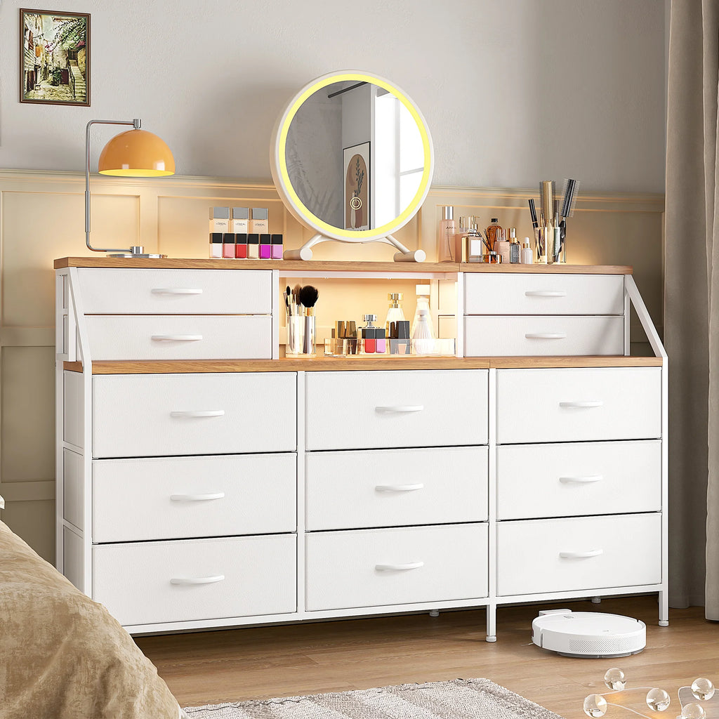 Black Fabric 13 Drawer Dresser Y45713