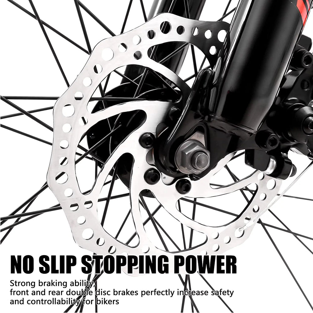 26 Inch Full Suspension Mountain Bike 21 Speed Black O698