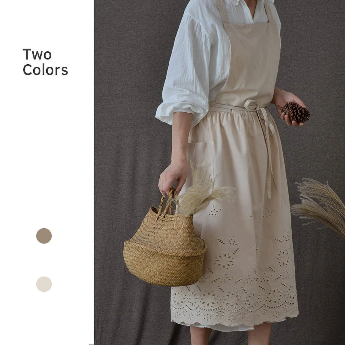 Cotton Linen Openwork Apron S430