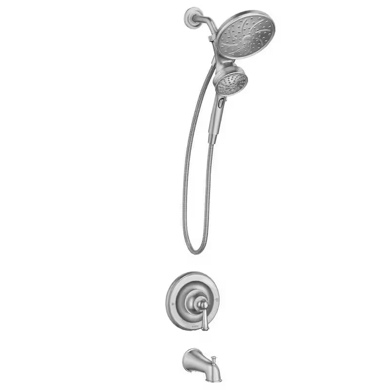 Single Handle 6-Spray Tub Shower Faucet with Rainshower Brushed Nickel C77346