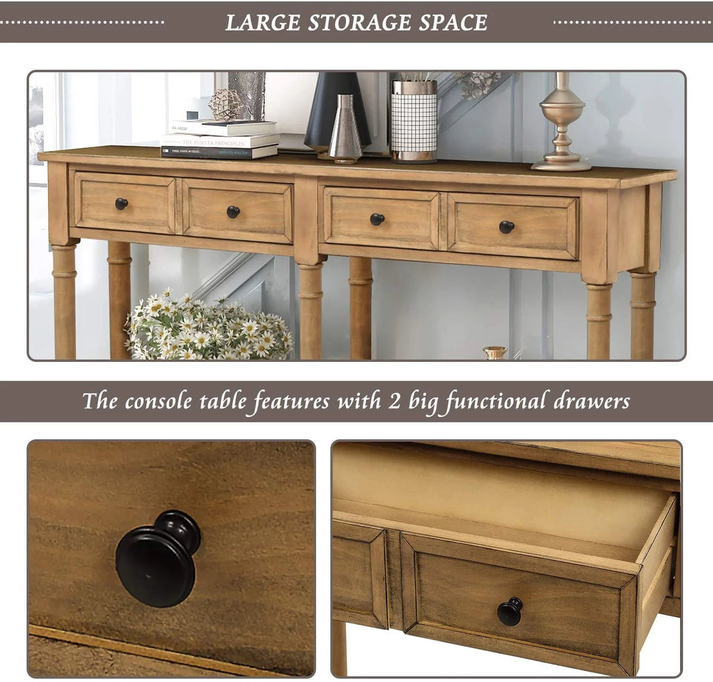 Console Table with Drawers and Shelf D6544