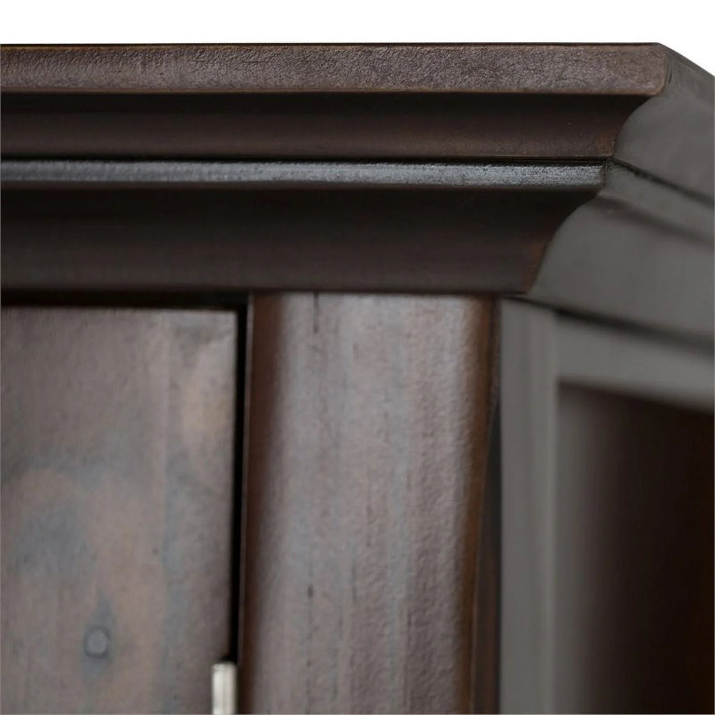 3 Doors Solid Wood Cabinet in Brunette Brown L6189