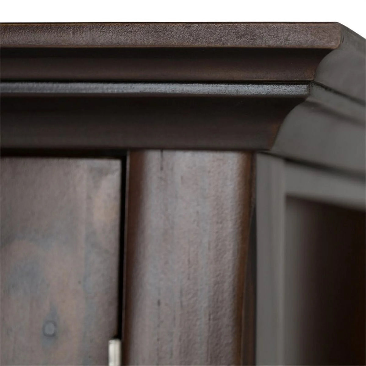 3 Doors Solid Wood Cabinet in Brunette Brown L6189