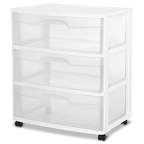Plastic Storage Drawer Cart with 3 Clear Drawers G771