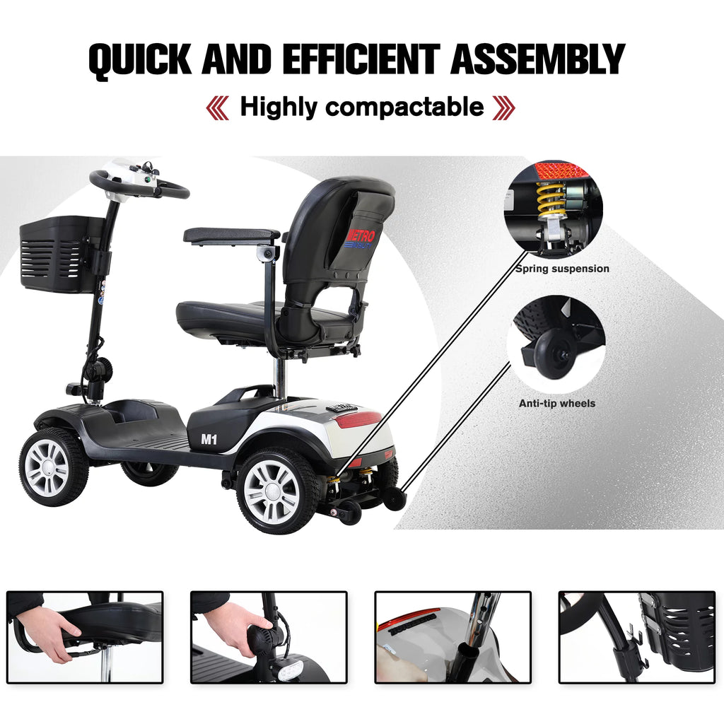 Powered Folding Mobility Scooter with Basket & Headlight C6977