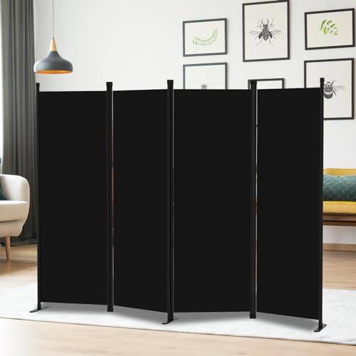 4-Panel White Privacy Screen with Support Foot F104682