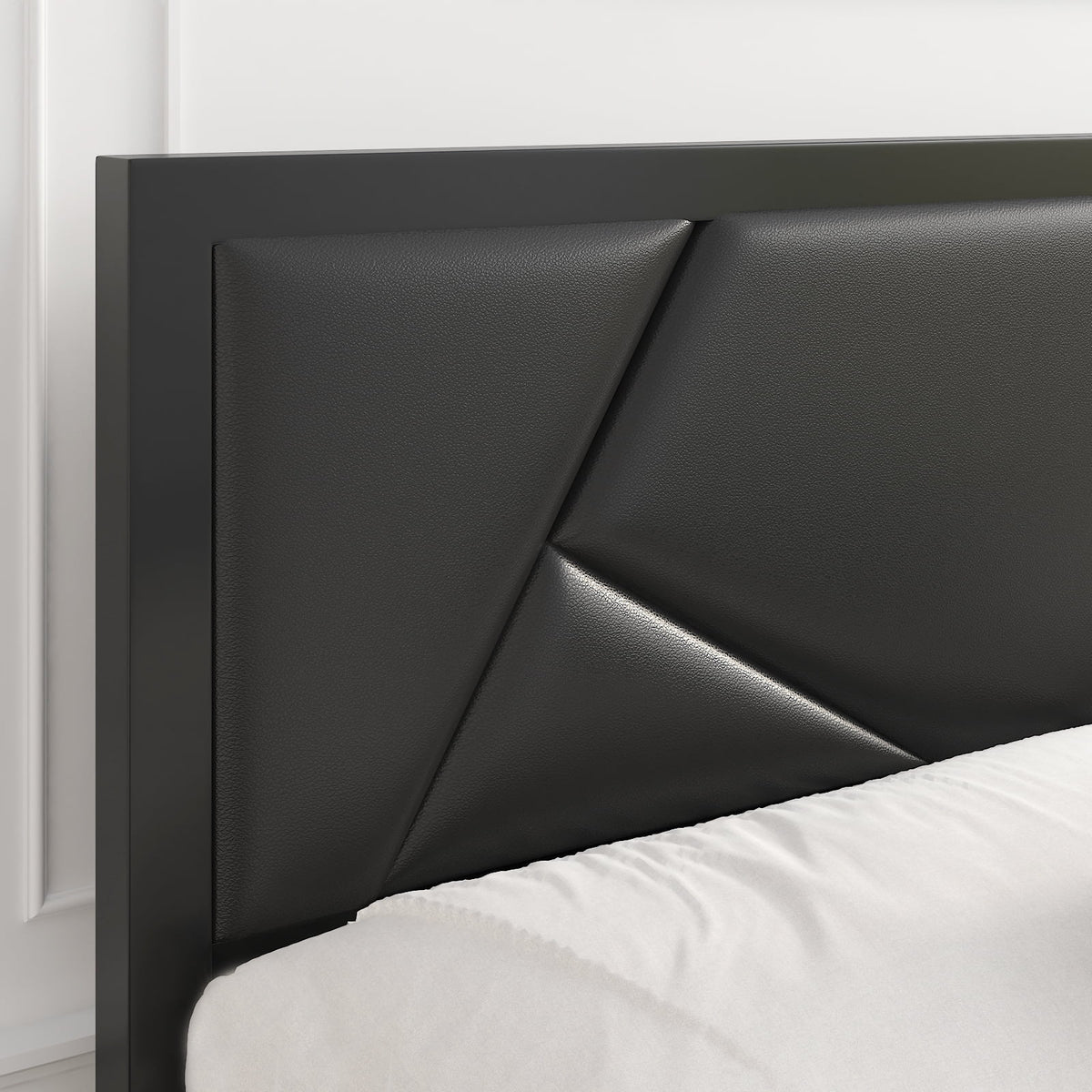 Twin Size Bed Frame with Leather Upholstered Headboard M518859