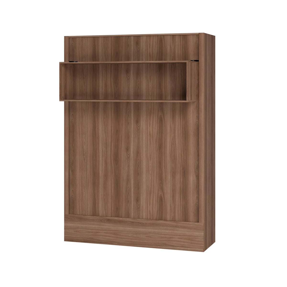 Queen Murphy Wall Bed Natural Brown Wood Grain with Shelf I126